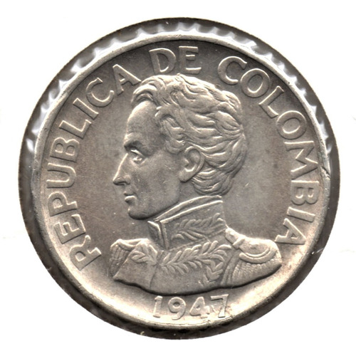 50 Centavos 1947 Invertida Bogotá Plata