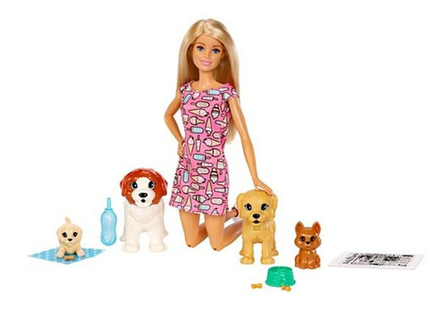 Imagen 4 de 9 de Barbie Sisters and pets/Familia guardería perritos FXH08