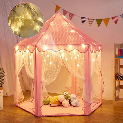 Tienda Infantil Carpa Castillo Casita Portátil Para Niñas Rosa