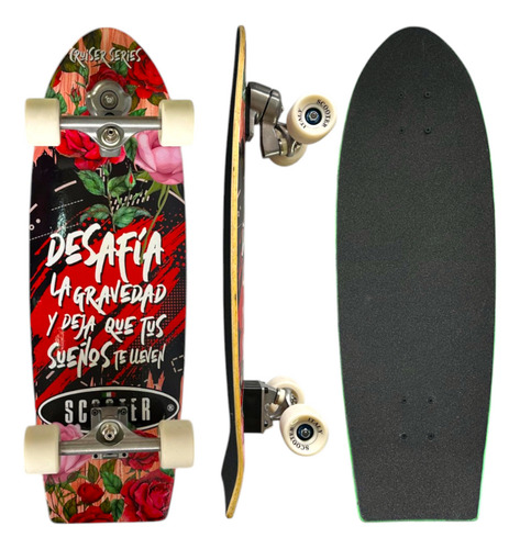 Surfskate Scooter Italy Tabla Maple Truck Meraki Profesional Ruedas Blanco Rulemanes Rosas Surf Skate