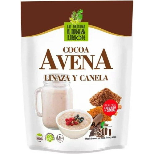Mezcla De Avena Eat Natural Lima Con Cocoa, Linaza Y Canela 