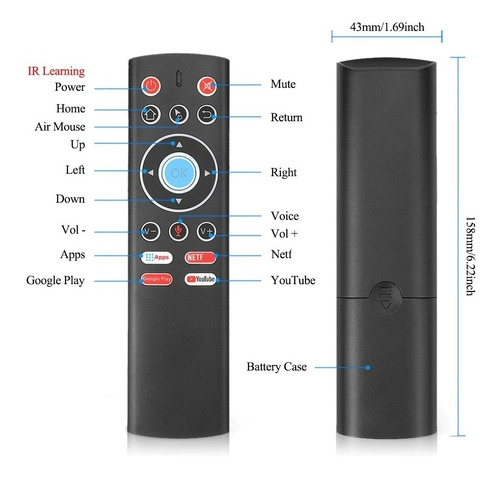 Air Mouse Con Control De Voz Para Android Tv Box/pc/smart Tv