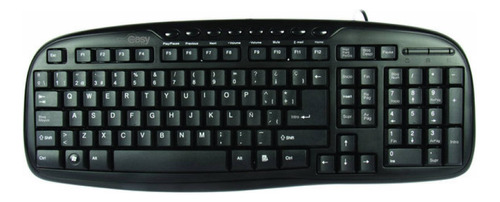 Teclado Easy Line Multimedia Core Usb Membrana Pc-993384 Color del teclado Negro Idioma Español Latinoamérica