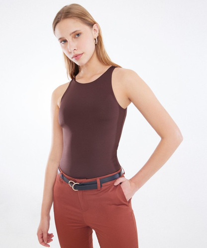 Camiseta Mujer Seven M/s  Café Nailon 28095108-8100