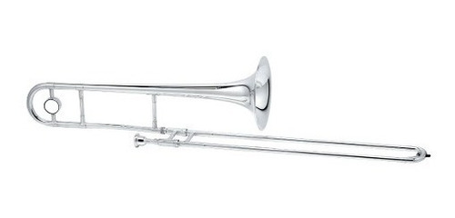 Trombon Tenor Plastico Parquer Plateado Funda Soporte Cuota