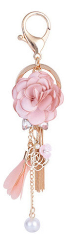 Llavero Con Borlas Flor Perlas Para Auto Bolso Color