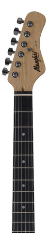 Guitarra 3s Escala Escura Escudo Awh Mg-30 Owh Memphis Destro White
