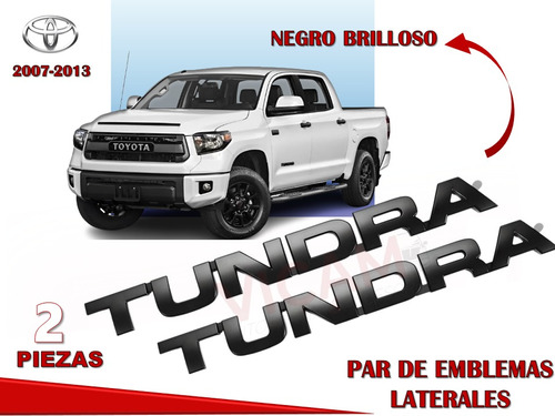 Par De Emblemas Tundra 07-13 Negro Gloss Original Calidad