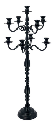 Porta Vela Negro 9 Velas Alto 1m Candelabros Decoración Mesa