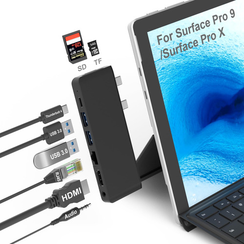 Estación De Acoplamiento Surface Pro 9 Con Hdmi 4k, Thunerbo