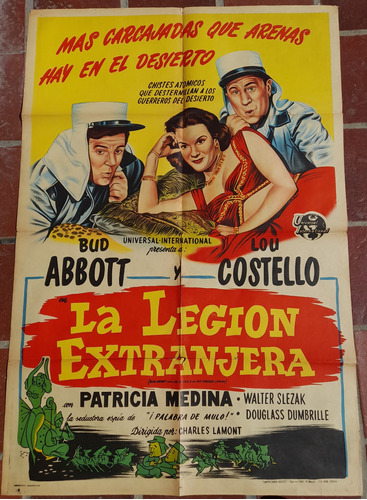 Afiche De Cine La Legion Extranjera Con Abbott Y Costello - 