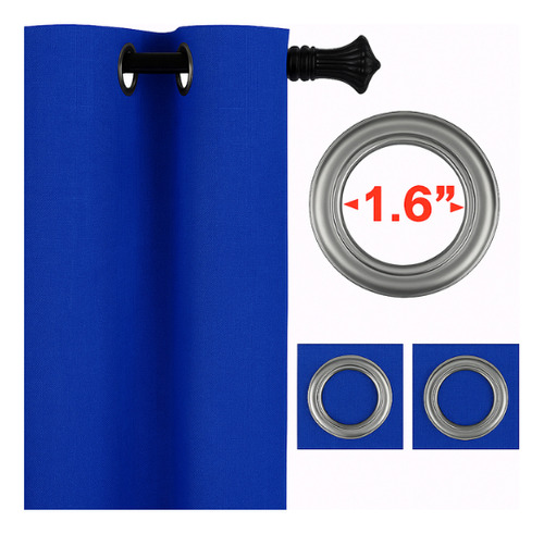 Cortina Imperial Lino Blackout 2pzs 240cm Alto X 150cm Ancho Azul