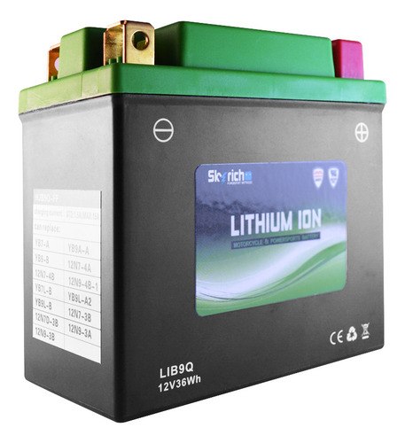 Bateria Litio Skyrich P/ Moto Lib9q Libre Mant.