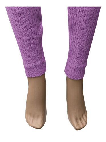 Imagem 5 de 6 de Calça Legging Canelada Grossa Lã Feminino Masculino Cós Alto