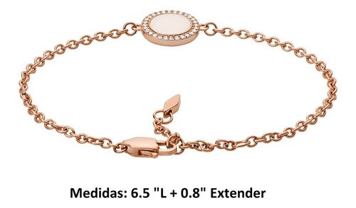 Imagen 5 de 7 de Pulsera Dama Fossil Classics Jf02662791 Color Oro Rosado