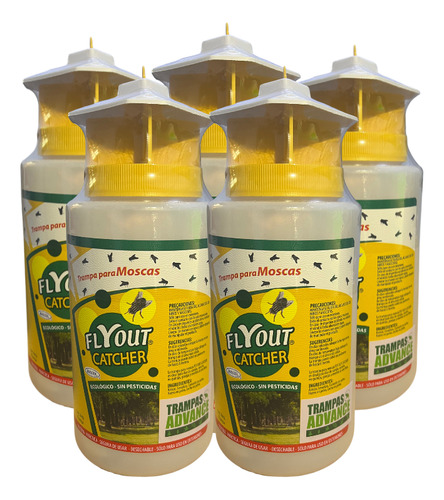Fly Out Catcher Trampa Para Mosca Con Atrayente 5pz