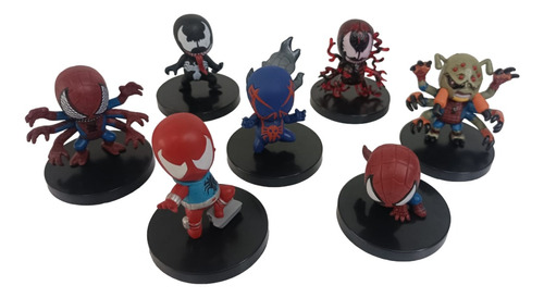 Figuras Muñecos Marvel Set X7 Miniaturas Spiderman 6 Cm