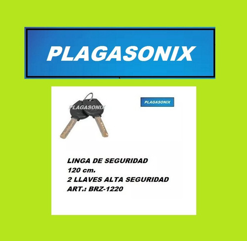 Imagen 3 de 10 de Linga Cadena Candado Bicicleta Moto Reforzada 120cm Brz-1221