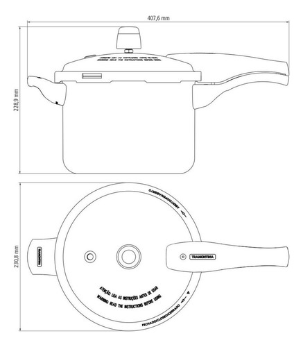 Panela De Pressao Visor Antiaderente 4,5l Grafite
