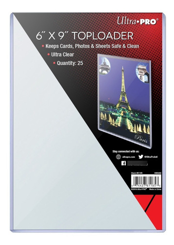 Ultrapro Toploaders 6 X 9 Púlgadas X25 Clear - Photocard