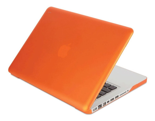 Kit Carcasa Naranja + Tapón Transp Macbook Pro 13 Lector Cd