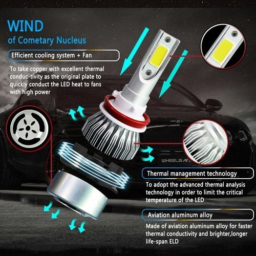 Para Chevy Malibu 2008-2012 - Kit De Faros Led 6000k H9 H11