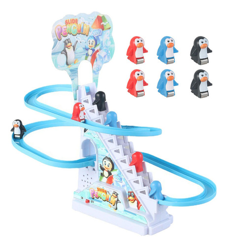 Para Juego De Carreras De Pingüinos Con Música, Escaleras /