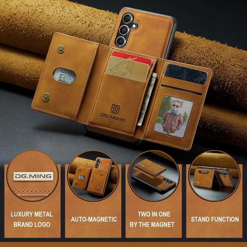 Funda De Piel Tipo Cartera Desmontable Para Samsung Galaxy S