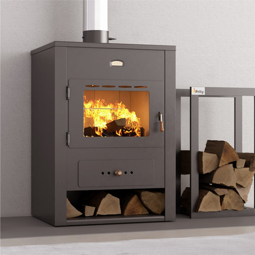 Calefactor Leña 120 M2+kit Techo Completo+parrilla De Regalo