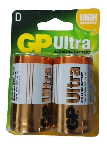 Bateria Pila Tipo D Lr20 Gp Ultra Alcalina 1.5 V X2 Unidades