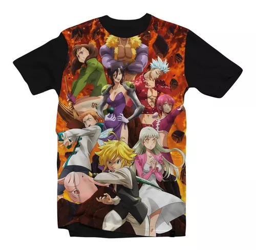 NANATSU NO TAIZAI - Os Sete Pecados Preta - Camiseta de Animes