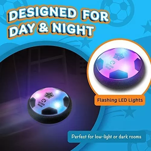 Juego de 2 pelotas de fútbol LLMoose Hover con luces LED y parachoques de  espuma suave para proteger muebles, juguetes para niños de 2 a 16 años de