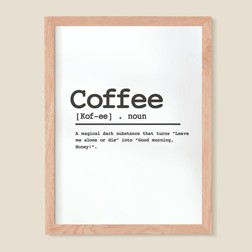Cuadro Con Marco Definición De Coffee - Frametastic!