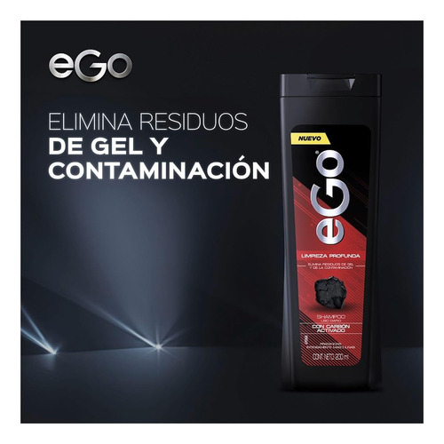 Shampoo Ego For Men Limpieza Profunda Carbón Activado 400ml