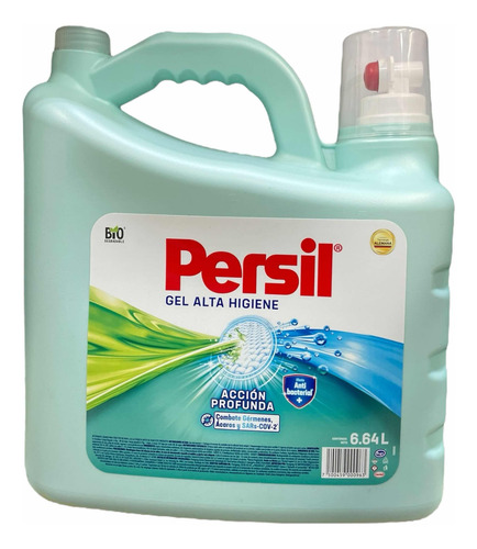 Detergente Ropa Telas Persil Gel Higiene Antibacterial 6.64l