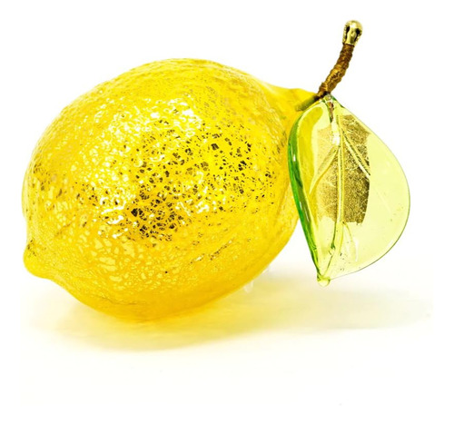 Figura De Cristal Soplado De Murano Citrus Limón, Adorno Col