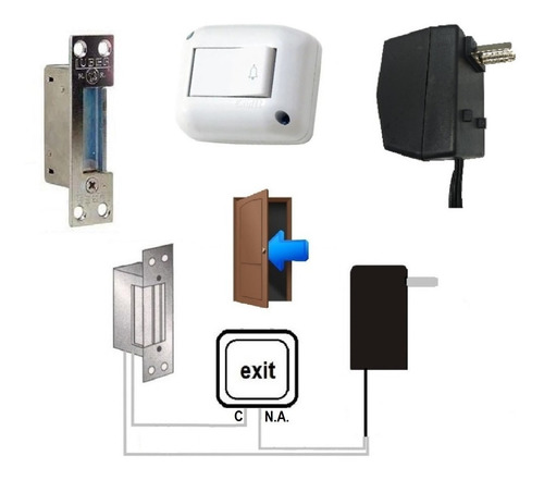 Cerradura Electrica Pestillo Control Acceso Abre Puerta Ji