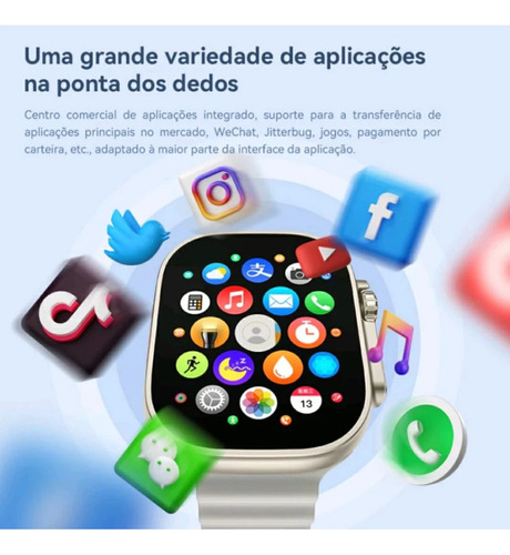 Relógio Smartwatch Celular De Pulso Hw Ultra 2 Call Câmera Cinza Laranja