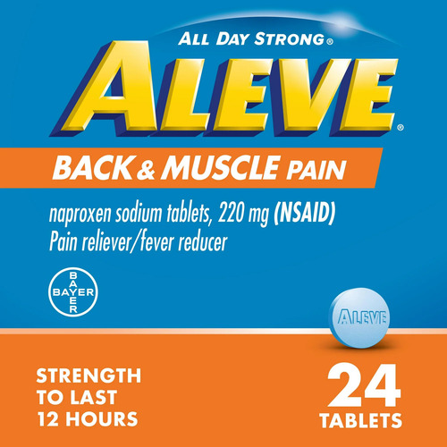 Aleve Naproxeno Sódico 220 Mg Alivio Del Dolor 24 Tabletas