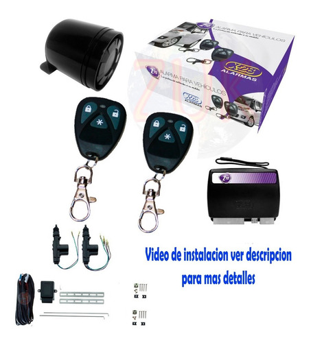 Imagen 1 de 5 de Alarma Auto X28 Z10 Con Sirena Volumetrica + Cierre Centralizado Electrico Universal 2ptas Zuk
