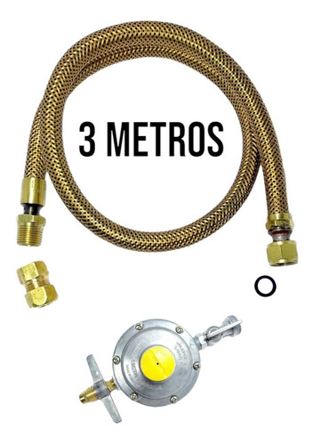 Mangueira Flexível Cobre Para Gás Fogão 3 Metros Rosca 1/2