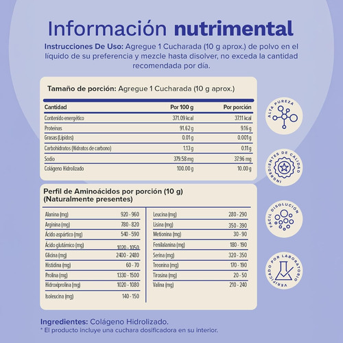 Peptidos De Colageno Nutravia 300 Gr 30 Servicios Colageno Sin Sabor
