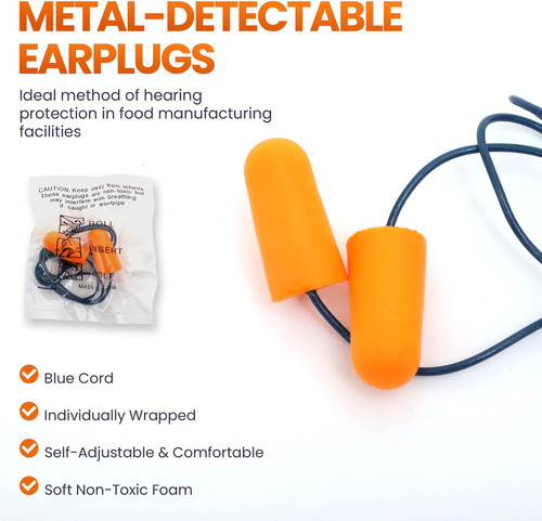 Tapones Para Los Oídos De Espuma Detectables Por Metal, 50 P