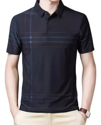 Polo De Seda Helada Con Solapa Para Hombre B