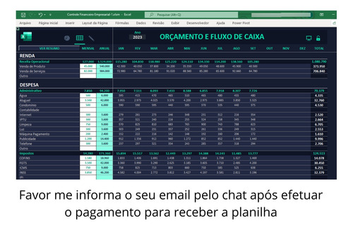 Sistema Em Excel Para Controle Financeiro Empresarial