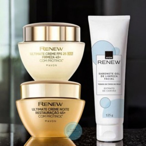 Kit Renew Ultimate 45+(dia+noite+gel De Limpeza Facial Avon)