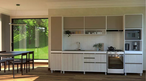 Combo Bajo Mesada 160 Cm Sorrento + Alacena 160 Cm + Portahorno 200x60 Ricchezze