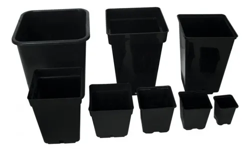 Maceta Cuadrada 7l X10 Negro Maceta Cuadrada 7l
