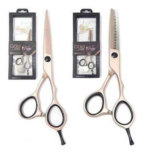 @style.cut Rose Gold Kit Tijera Filo Navaja 5,5 + Pulir 5,5