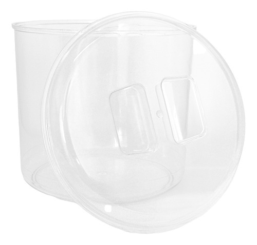 Kit 2 Potes Acrílico Redondo Com Tampa 8,6lts+ Conchas 600ml